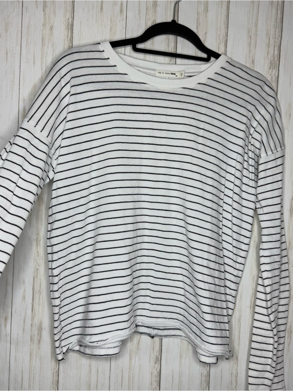 Rag & Bone Black and White Striped Long Sleeve
